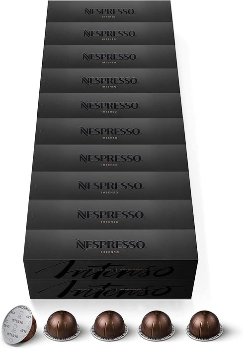 Mega Pack de 200 Cápsulas Nespresso Vertuo Intenso. Un café largo para taza Mug (230 ml) de intensidad 9, con notas de azúcar moreno y tostado, exclusivo para Vertuo. Nespresso - frontal
