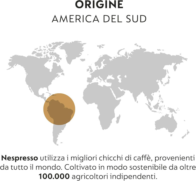 Nespresso Capriccio, Pack de 100 Cápsulas Originales de café rico y equilibrado. Perfil aromático con notas de cereal y ligera acidez. Intensidad 5. Nespresso - presentacion