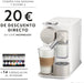 Nespresso De'Longhi Lattissima One, Blanca. La cafetera de cápsulas compacta y elegante para preparar cappuccinos y lattes perfectos con un innovador sistema de leche sin desperdicio. Nespresso - zoom