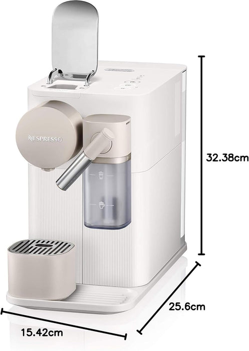 Nespresso De'Longhi Lattissima One, Blanca. La cafetera de cápsulas compacta y elegante para preparar cappuccinos y lattes perfectos con un innovador sistema de leche sin desperdicio. Nespresso - uso
