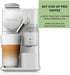 Nespresso De'Longhi Lattissima One, Blanca. La cafetera de cápsulas compacta y elegante para preparar cappuccinos y lattes perfectos con un innovador sistema de leche sin desperdicio. Nespresso - presentacion