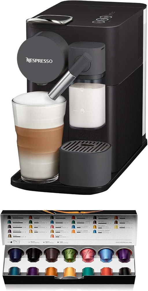 Nespresso De'Longhi Lattissima One, Negro. La cafetera monodosis de cápsulas ideal para preparar cappuccinos perfectos con su depósito de leche compacto y sin desperdicio. Nespresso - frontal