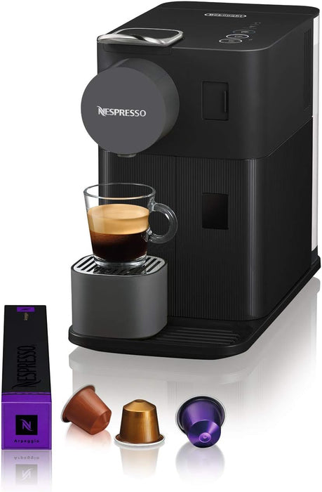 Nespresso De'Longhi Lattissima One, Negro. La cafetera monodosis de cápsulas ideal para preparar cappuccinos perfectos con su depósito de leche compacto y sin desperdicio. Nespresso - presentacion