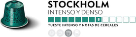 Nespresso Fortissio Lungo Pack de 50 Cápsulas de Café OriginalLine. Un café largo, rico e intenso con notas de cereal dulce y malta. Intensidad 8. Sin conservantes. Nespresso - detalle