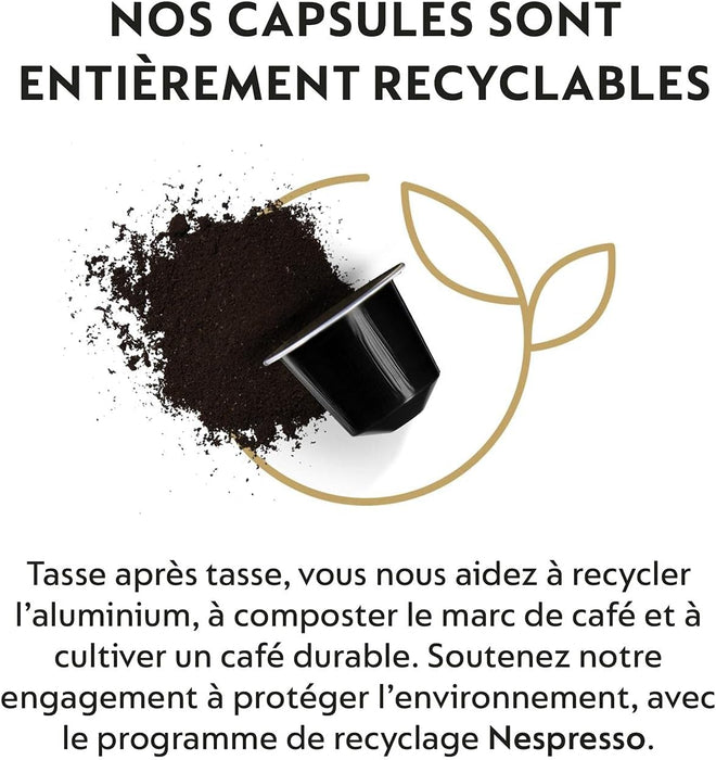 Nespresso Ispirazione Ristretto Italiano, Pack de 100 Cápsulas OriginalLine. Un café intenso (10/13), potente y contrastado, con notas afrutadas y tostadas. Nespresso - uso