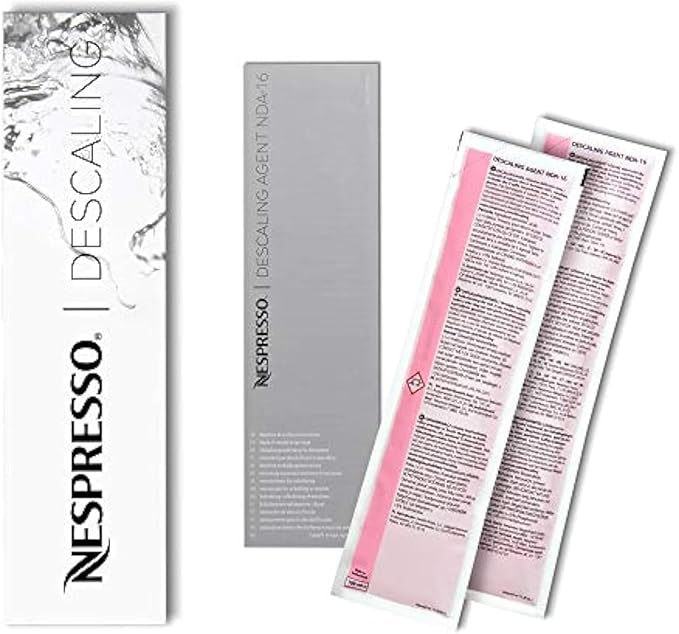Nespresso Kit Descalcificador para Cafeteras Original y Vertuo. El set de mantenimiento esencial para eliminar la cal, proteger tu máquina y garantizar un café perfecto en cada taza. Nespresso - frontal