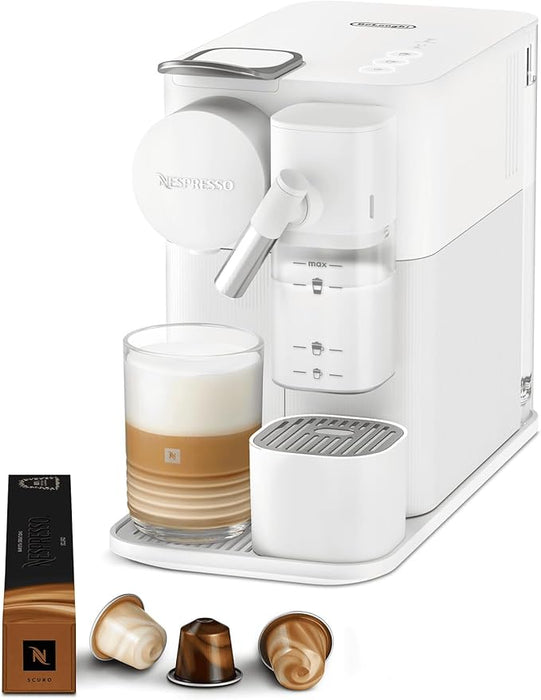 Nespresso Lattissima One Evo, Cafetera de Cápsulas Monodosis Blanca. Prepara cappuccinos y lattes con leche fresca y un solo toque. Tu barista personal en un diseño compacto y elegante. Nespresso - frontal