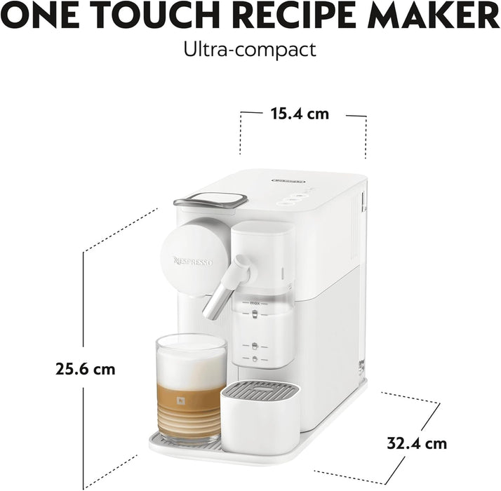 Nespresso Lattissima One Evo, Cafetera de Cápsulas Monodosis Blanca. Prepara cappuccinos y lattes con leche fresca y un solo toque. Tu barista personal en un diseño compacto y elegante. Nespresso - ingredientes