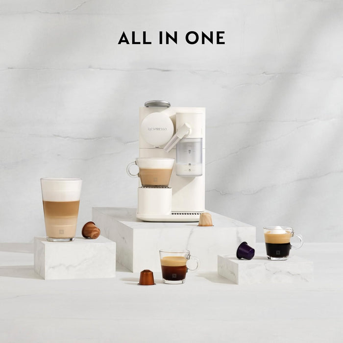 Nespresso Lattissima One Evo, Cafetera de Cápsulas Monodosis Blanca. Prepara cappuccinos y lattes con leche fresca y un solo toque. Tu barista personal en un diseño compacto y elegante. Nespresso - uso