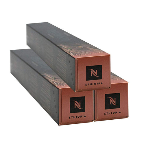 Nespresso Master Origin Ethiopia Pack de 30 Cápsulas. Café Lungo 100% Arábica de cosecha tardía, con un perfil aromático rico en notas florales y frutales. Nespresso - frontal