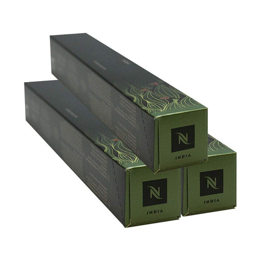 Nespresso Master Origin India, pack de 30 cápsulas para sistema Original. Café Robusta de alta intensidad (11/13) con notas especiadas y amaderadas. Nespresso - frontal