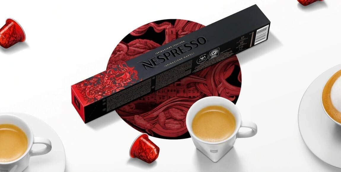 Nespresso Original Ispirazione Napoli en pack de 100 cápsulas. El café más intenso de Nespresso (13/13), tueste oscuro, compatible con cafeteras Nespresso Original. Nespresso - zoom