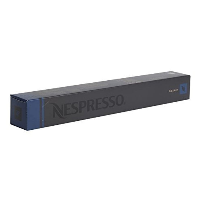 Nespresso Original Kazaar Pack 50 Cápsulas de Café. El café más potente de la gama (Intensidad 12), cremoso, especiado y con un potente amargor. Para cafeteras del sistema OriginalLine. Nespresso - pack