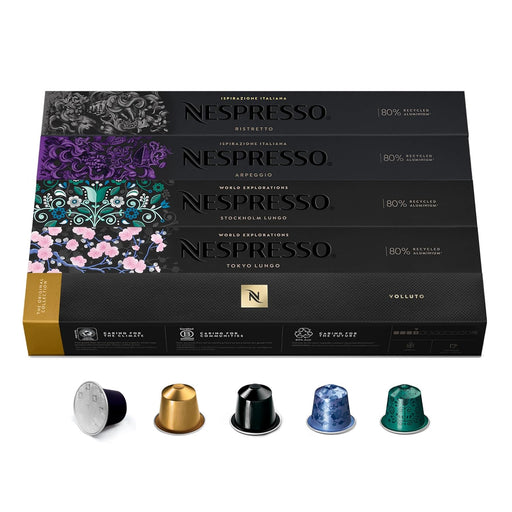 Nespresso Original Pack de 50 Cápsulas Surtidas, Selección de Cafés Espresso y Lungo con Tuestes Variados, Descubre tu Favorito, Compatible con Cafeteras Nespresso Original Nespresso - frontal