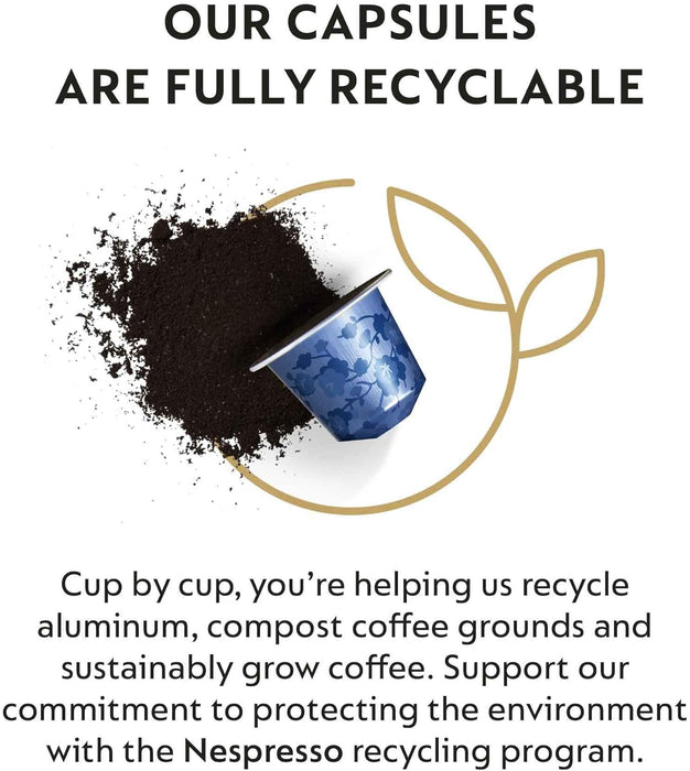 Nespresso Original Pack de 50 Cápsulas Surtidas, una selección equilibrada con 10 Roma, 10 Arpeggio, 10 Volluto, 10 Cosi y 10 Tokyo Lungo para todos los gustos. Nespresso - lateral