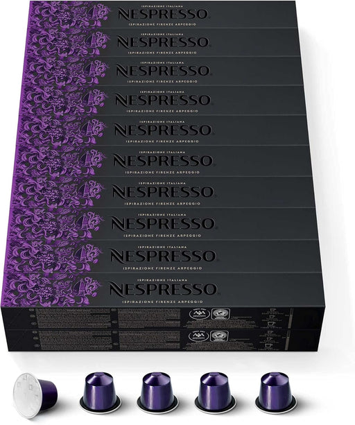 Nespresso Original Pack Gigante de 200 Cápsulas Arpeggio, un café espresso intenso (9/13), denso y cremoso con notas de cacao, para los verdaderos amantes del café. Nespresso - frontal