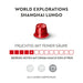 Nespresso Original Shanghai Lungo en pack de 100 cápsulas. Un café de tueste claro y notas afrutadas, compatible con cafeteras Nespresso Original para una experiencia única. Nespresso - pack