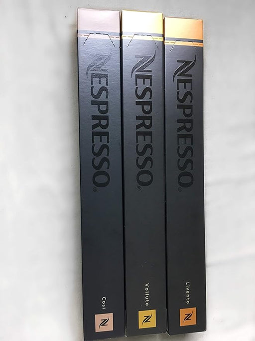 Nespresso Pack de 30 Cápsulas de Café OriginalLine - Selección Suave (10 Livanto, 10 Cosi, 10 Volluto). Descubre los espressos más equilibrados y aromáticos de Nespresso. Nespresso - frontal