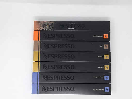 Nespresso Pack Variado de 70 Cápsulas OriginalLine - Selección Suave y Ligera. Surtido con 20 Volluto, 20 Vivalto Lungo, Cosi, Linizio Lungo y Etiopía. Nespresso - frontal