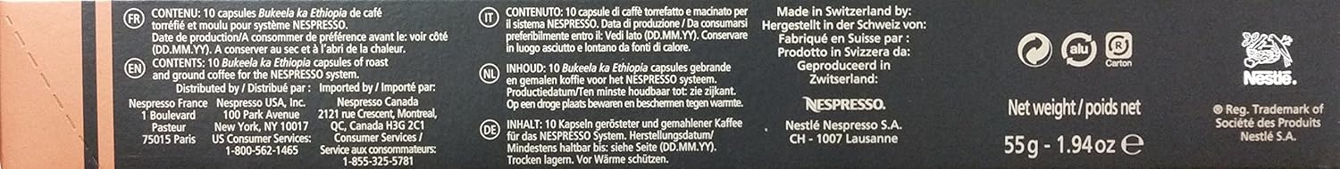 Nespresso Surtido Lungo, Pack de 50 Cápsulas de Café OriginalLine. Una selección con 5 variedades de cafés largos, desde los más suaves hasta los más intensos. Nespresso - pack