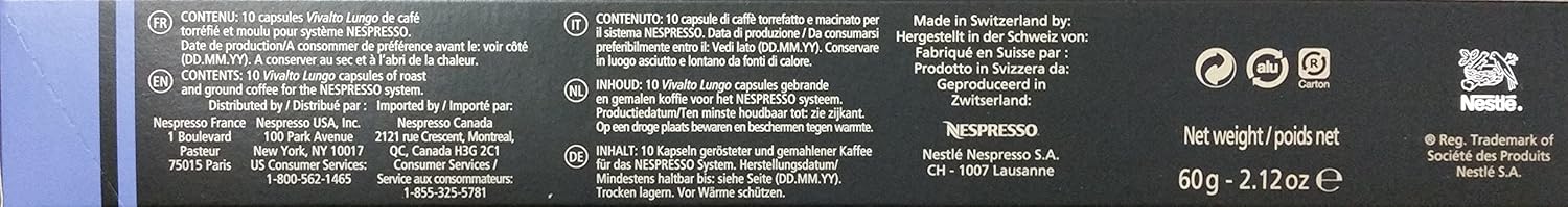 Nespresso Surtido Lungo, Pack de 50 Cápsulas de Café OriginalLine. Una selección con 5 variedades de cafés largos, desde los más suaves hasta los más intensos. Nespresso - uso