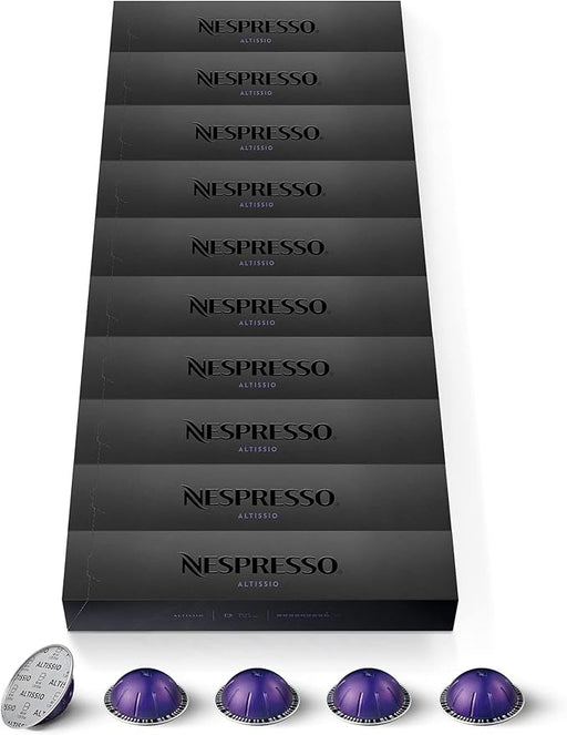 Nespresso Vertuo Altissio, Pack de 100 Cápsulas de Café para Espresso (40ml). Café de intensidad 9, cremoso y con cuerpo, con notas de cereal tostado. Para cafeteras sistema Vertuo. Nespresso - frontal