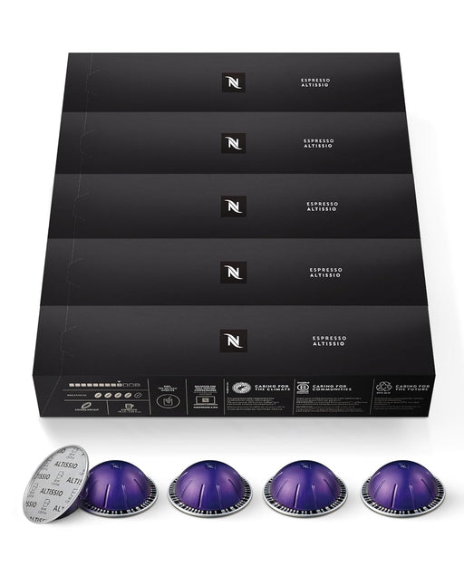 Nespresso Vertuo Altissio, Pack de 100 Cápsulas de Café para Espresso (40ml). Café de intensidad 9, cremoso y con cuerpo, con notas de cereal tostado. Para cafeteras sistema Vertuo. Nespresso - pack