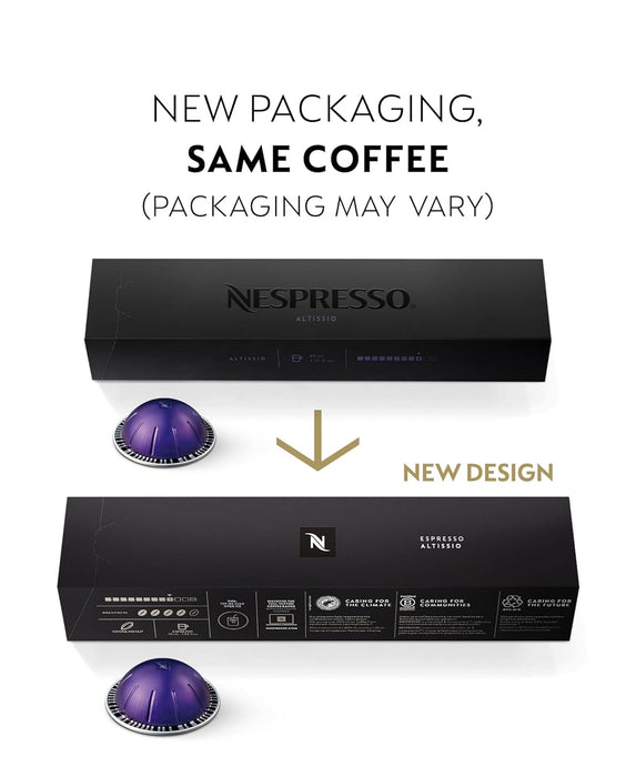 Nespresso Vertuo Altissio, Pack de 100 Cápsulas de Café para Espresso (40ml). Café de intensidad 9, cremoso y con cuerpo, con notas de cereal tostado. Para cafeteras sistema Vertuo. Nespresso - detalle