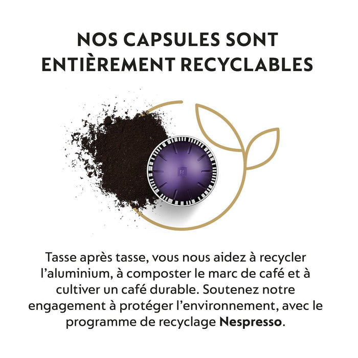 Nespresso Vertuo Altissio, Pack de 50 Cápsulas para Espresso (40ml). Café Espresso intenso y cremoso con notas de cereal tostado y cacao. Intensidad 9/13. Nespresso - lateral