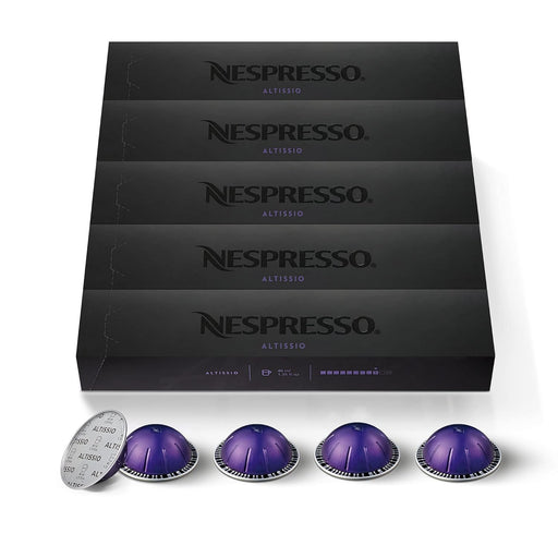 Nespresso Vertuo Altissio, Pack de 50 Cápsulas para Espresso (40ml). Café Espresso intenso y cremoso con notas de cereal tostado y cacao. Intensidad 9/13. Nespresso - pack