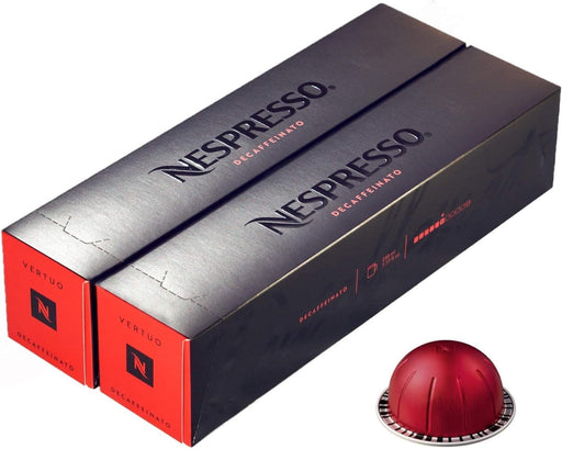 Nespresso Vertuo Half Caffeinato, pack de 10 cápsulas de café semidescafeinado. Sabor suave y equilibrado con notas a galleta. Para taza grande de 230ml. Nespresso - frontal
