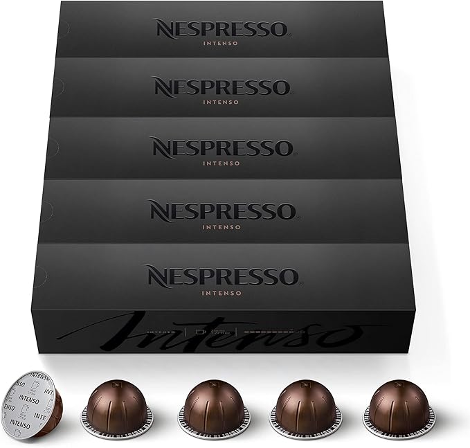 Nespresso Vertuo Intenso 10 Cápsulas para Sistema Vertuo. Un Café Denso y Profundo de Intensidad 9, Ideal para un Mug de 230ml con un Sabor Inconfundible y Crema Abundante. Nespresso - detalle