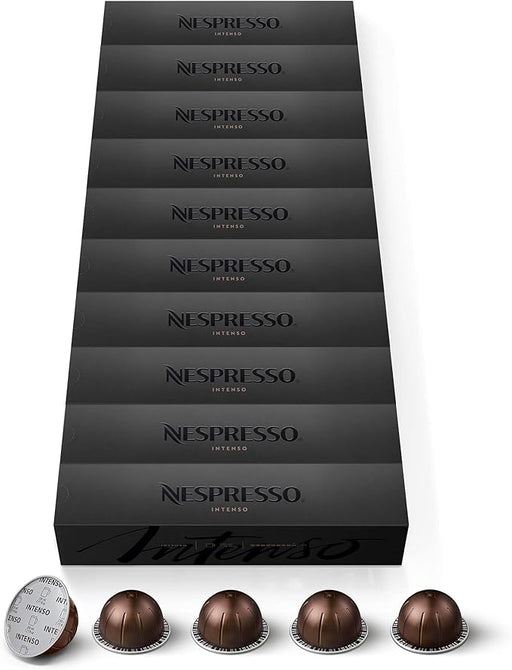 Nespresso Vertuo Intenso, Pack Gigante de 100 Cápsulas para Taza Grande (230ml). Café con cuerpo y notas tostadas persistentes. Intensidad 9/13. Nespresso - pack