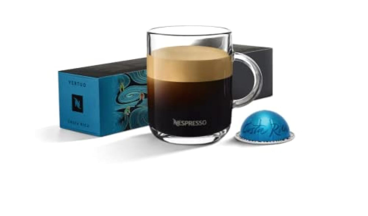 Nespresso Vertuo Master Origin Costa Rica 10 Cápsulas. Café de Origen Único para Gran Lungo (150ml) con Notas de Cereal Dulce, Procesado en Aguas Termales de la Selva. Nespresso - frontal