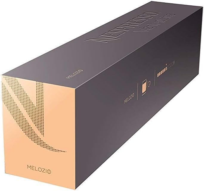 Nespresso Vertuo Melozio, pack de 20 cápsulas para taza Mug (230ml). Café 100% Arábica de tueste medio e intensidad 6/11, equilibrado y suave con notas de cereal dulce y miel. Nespresso - pack