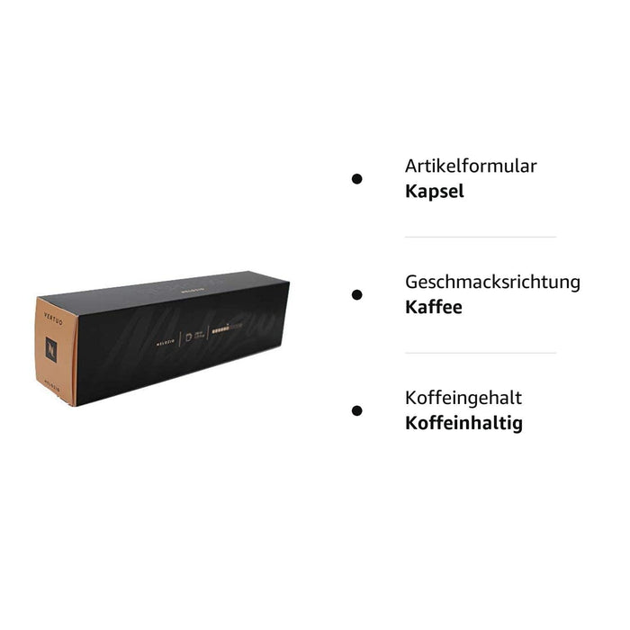 Nespresso Vertuo Melozio, pack de 30 cápsulas. Café suave para taza Mug (230ml) de intensidad 6/11, con notas a cereal dulce y miel. Mezcla 100% Arábica de tueste medio. Nespresso - pack