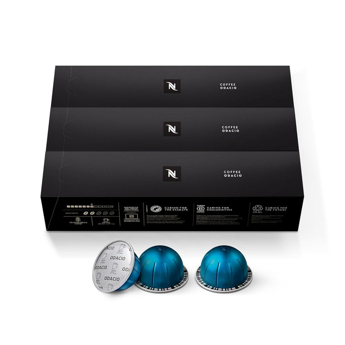 Nespresso Vertuo Odacio Pack 30 Cápsulas de Café para Taza Grande. Café Audaz y Vivaz de Intensidad 7 con Notas de Cereal y Toques Afrutados, para Sistema Nespresso Vertuo. Nespresso - pack