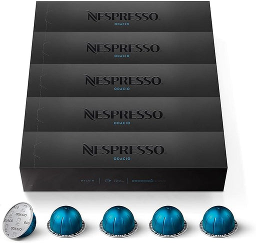 Nespresso Vertuo Odacio Pack Ahorro 50 Cápsulas de Café. Café Intenso (Int. 7) y Vivaz para Taza Grande (230ml), Mezcla de Arábicas con Notas de Cereal y Toques Afrutados. Nespresso - frontal