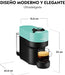 Nespresso Vertuo Pop, color Aqua Mint. La cafetera de cápsulas que revoluciona el café, con 4 tamaños de taza, desde un Espresso hasta una gran taza, gracias a su tecnología Centrifusion™. Nespresso - detalle