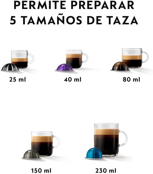 Nespresso Vertuo Pop, color Aqua Mint. La cafetera de cápsulas que revoluciona el café, con 4 tamaños de taza, desde un Espresso hasta una gran taza, gracias a su tecnología Centrifusion™. Nespresso - lateral