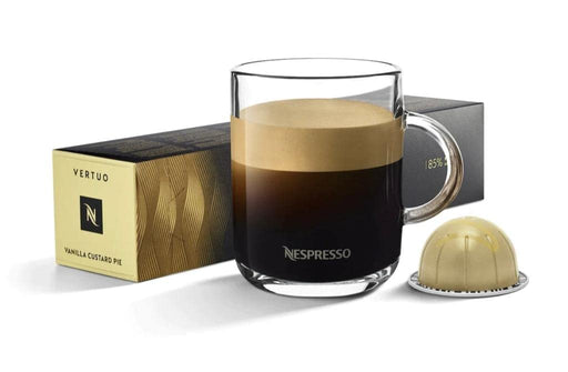 Nespresso Vertuo Vanilla Custard Pie 10 Cápsulas de Café. Café Aromatizado con Sabor a Pastel de Vainilla y Natillas, para Taza Grande (230ml) del Sistema Vertuo. Nespresso - frontal
