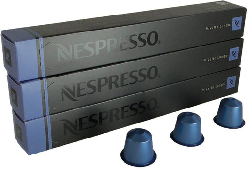Nespresso Vivalto Lungo 30 Cápsulas de Café Originales. Pack con 3 Tubos para Preparar un Café Largo Equilibrado y Complejo, con Notas Tostadas y Florales. Intensidad 4. Nespresso - frontal