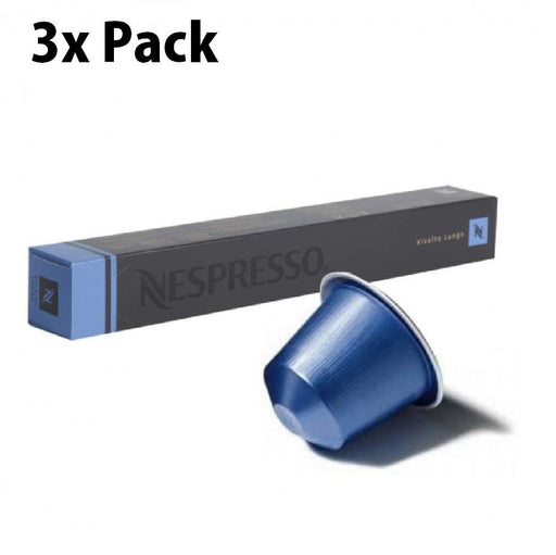 Nespresso Vivalto Lungo 30 Cápsulas de Café Originales. Pack con 3 Tubos para Preparar un Café Largo Equilibrado y Complejo, con Notas Tostadas y Florales. Intensidad 4. Nespresso - pack