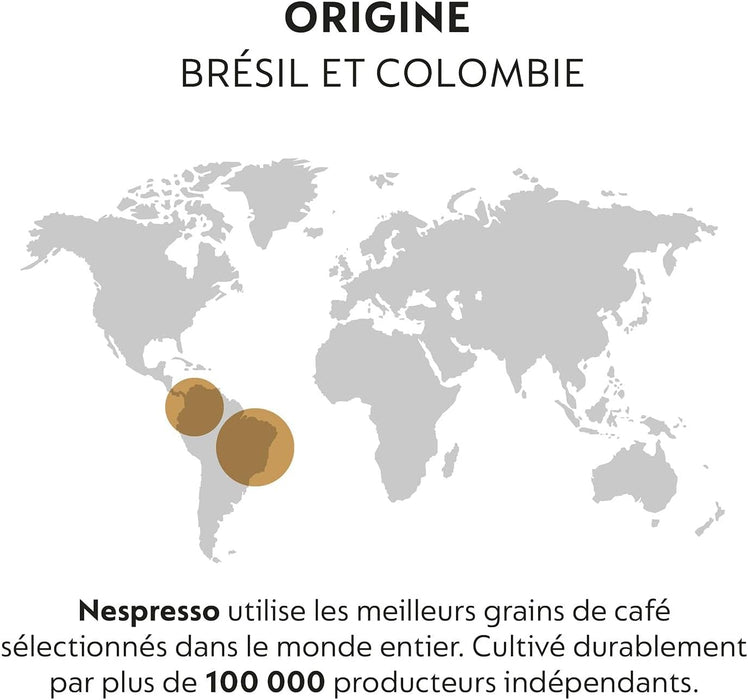 Nespresso Volluto Descafeinado, Pack 100 Cápsulas Originales de café dulce y suave sin cafeína. Notas a galleta y cereales. Intensidad 4. Nespresso - detalle