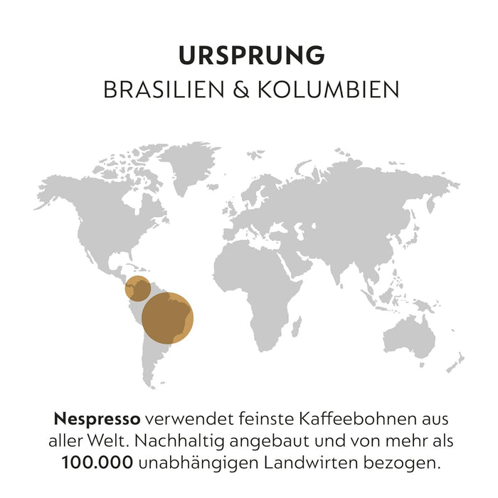 Nespresso Volluto Pack de 30 Cápsulas de Café Espresso. Una mezcla de Arábicas de tueste ligero con notas dulces a galleta y un toque afrutado para tu cafetera. Nespresso - detalle