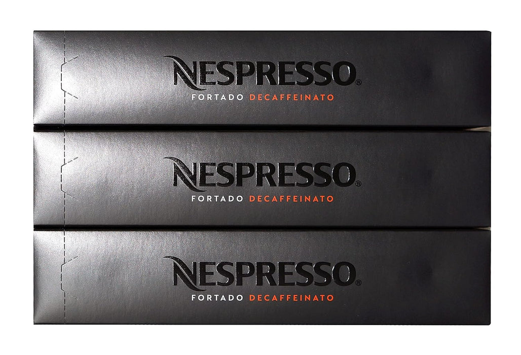Pack 30 Cápsulas Nespresso Vertuo Fortado Decaffeinato. El Gran Lungo (150ml) más intenso, ahora descafeinado. Intensidad 8 con notas a cacao y madera de roble. Nespresso - pack
