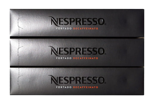 Pack 30 Cápsulas Nespresso Vertuo Fortado Decaffeinato. El Gran Lungo (150ml) más intenso, ahora descafeinado. Intensidad 8 con notas a cacao y madera de roble. Nespresso - pack