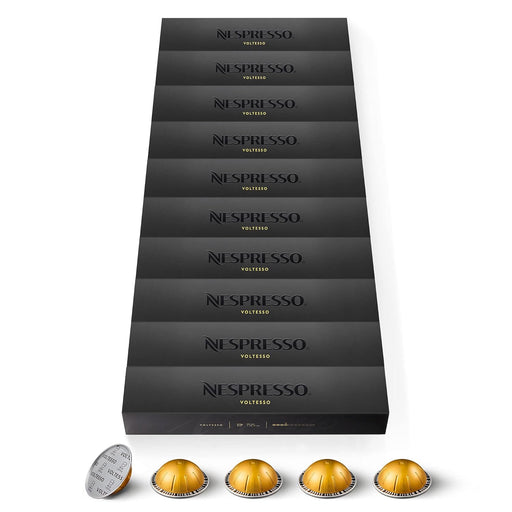 Pack Ahorro Nespresso Vertuo Voltesso 200 Cápsulas de Café. Espresso suave (40ml) de intensidad 4, con delicadas notas a galleta dulce. Ideal para tener siempre tu café favorito a mano. Nespresso - pack