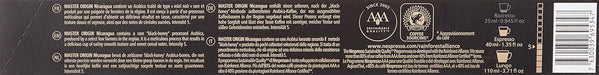 Pack de 10 Cápsulas de Café Nespresso Master Origin Nicaragua. Café para sistema Original de intensidad 5. Arábica procesado con el método "Black-Honey" de notas dulces. Nespresso - uso