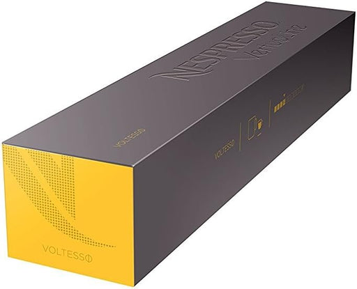 Pack de 10 Cápsulas Nespresso Vertuo Voltesso. Un espresso (40ml) ligero y dulce de intensidad 4, con claras notas a galleta de mantequilla. El espresso más suave de Vertuo. Nespresso - pack